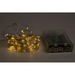 Світлодіодна гірлянда-нитка Devilon 10 м 100 л теплий білий, батарейки 3АА, IP20 (720476)