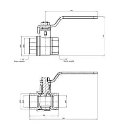 Кран кульовий Thermo Alliance Base 1 1/2" ВВ прямий, PN40, важіль SD600W40 - мініатюра 3
