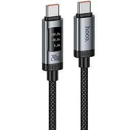 Дата кабель Hoco U148 Lord with display Type-C to Type-C 240W (1.2m) Black