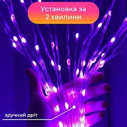 Розумна гірлянда Smart 200 LED довжина 2 м з керуванням зі смартфона прозора, мультиколор GarlandoPro 1733042W - мініатюра 11
