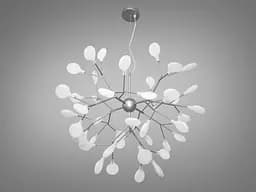 Розкішна, якісна люстра в зал "Світлячок", 45 ламп, хром сатин