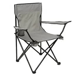 Стілець розкладний зі спинкою Camping quad chair HX 001 з підсклянником Сірий