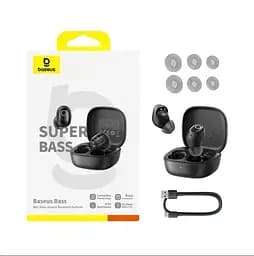 Навушники бездротові Baseus Bass BD1 Стерео Bluetooth-гарнітура чорна (A00084601123-Z1) - мініатюра 4