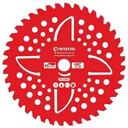 Диск для для триммера и мотокосы Intertool 255мм x 40Т победитовый подрезной анодированный 4