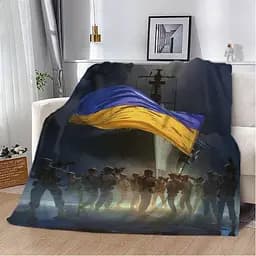 Плед плюшевий подарунковий 3D Патріотичний Сила і гордість 160×200 см