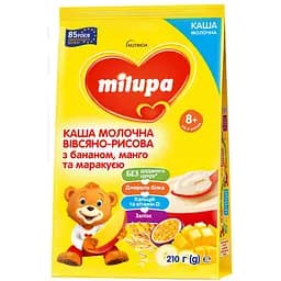 Каша молочна вівсяно-рисова Milupa з бананом манго та маракуєю для дітей від 8 місяців 210 г - мініатюра 2