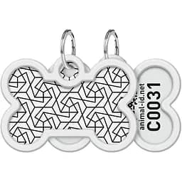 Адресник для собак і котів Waudog Smart ID з QR паспортом, Геометрія, L, 40х28 мм