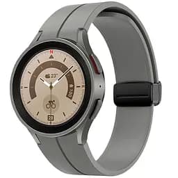 Браслет Cls-black для Samsung Galaxy Watch 5 - сірий ширина кріплення 20мм силікон Watchbands (W34-2WB12227561) - мініатюра 2