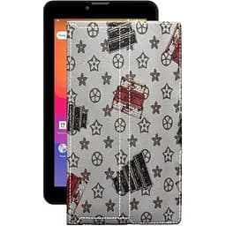 Чохол StatusCASE з екошкіри для планшету Prestigio MultiPad Wize 4137 4G Луі-Вітон-білий