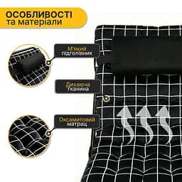 Розкладне ліжко (розкладачка) з оксамитовим матрацом і подушкою LEOBRO (LB-FB-A3-PAT) - мініатюра 4