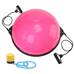 Балансировочная платформа (полусфера) Cornix Bosu Ball 58 см с эспандерами Pink XR-0456