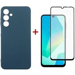 Чехол для мобильного телефона Dengos Samsung Galaxy A16 5G Carbon + glass (Blue) (DG-KM-122)