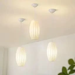 Дизайнерський світильник із полімерним овальним абажуром Ø19х28 см Line F AK05-190 x 280 Білий