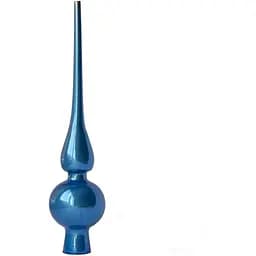 Верхівка на ялинку Linhai h=28 см d=6 см синій глянець скло (390717-4)