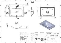 Умивальник Miraggio Jessel 700 0000750, Білий - мініатюра 8