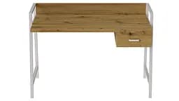 Письмовий стіл Ferrum-decor Комфорт 750x1000x600 Білий метал ДСП Дуб Артізан 32 мм (FRD-103441) - мініатюра 2