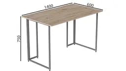 Комп'ютерний стіл Ferrum-decor Ханна 75x140x60 сірий ДСП Дуб Сан-Марино 32мм (FRD-101419) - мініатюра 3