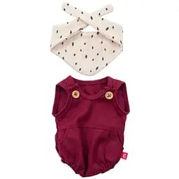 Комплект боді бордо зі слинявчиком для ляльок Miniland 38 см (31563)