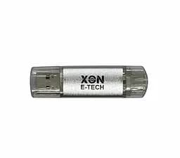 Флеш-накопитель XON FlashDrive DuoConnect 128GB (USB 2.0 + USB Type-C) Серый (FX2DX128MS 7591)
