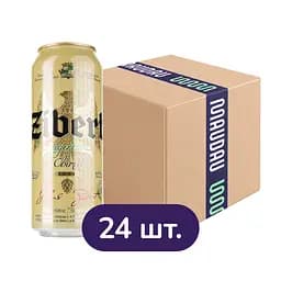 Упаковка пива Zibert Lagerbier светлого 4.4% 12 л ж/б (0.5 л х 24 шт.)