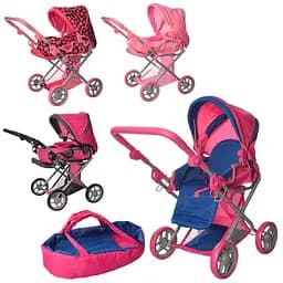 Коляска 9346/016/81100 для ляльки, демісез, корз, регул.ручка, метал, в коробці (6935539693468) Микс