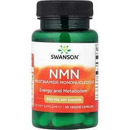 Нікотинамід мононуклеотид Swanson NMN Nicotinamide Mononucleotide 300 мг 30 веганських капсул