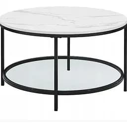 Журнальный столик Leobert Oskar круглый с мраморной столешницей 80х45.5 см
