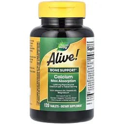 Кальцій + Вітамін D3 + Вітамін К2 + Магній Nature's Way Alive! 120 вегетаріанських таблеток