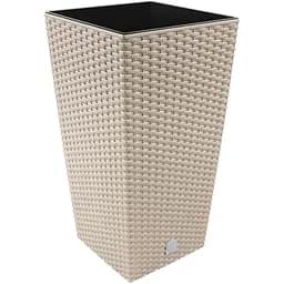 Горщик для квiтiв Prosperplast Rato квадратний високий, з вкладишем 2 в 1, 200 мм, мокка (78962-7529)