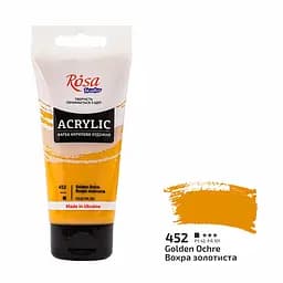 Краска акриловая Rosa Studio Вохра золотистая 452, 75 мл