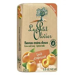 Мыло экстранежное Le Petit Olivier 100% vegetal oils soap, абрикос, молоко, 250 г (3549620005615)