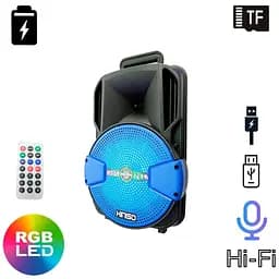 Hi-Fi радио колонка Kimiso KS-M1 FM Синяя колонка с подсветкой и микрофоном, музыкальная колонка блютуз (ST)