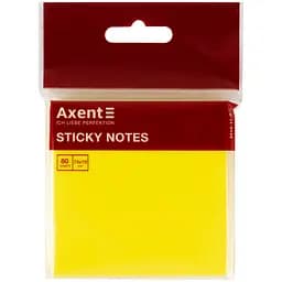 Блок бумаги Axent с клейким слоем 75x75 мм 80 листов ярко-желтый (2414-11-A)
