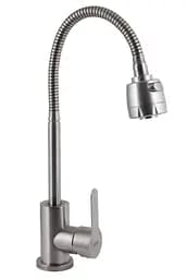 Змішувач для кухні Brinex Pure 015F41 з гнучким виливом Nickel BRIPUR015F41NKL