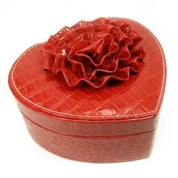 Скриня для біжутерії сердечко червоний 17.5х18.5х11 см (pu-4)