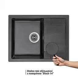 Кухонна мийка Lidz 650x500/200 BLM-14 (LIDZBLM14650500200), Чорний - мініатюра 3