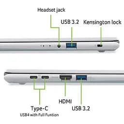 Ноутбук ACER Aspire Go 16 AG16-71P-984N, Intel Core i9-13900H до 5.4 ГГц, 16" WUXGA, 16 ГБ, SSD 512 ГБ, графіка Intel Iris Xe, Free DOS - мініатюра 10
