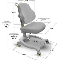Дитяче крісло ErgoKids GT Y-402 ortopedic grey - мініатюра 2