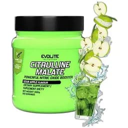 Амінокислота Evolite Nutrition Citrulline Malate 300 грам Кисле яблуко