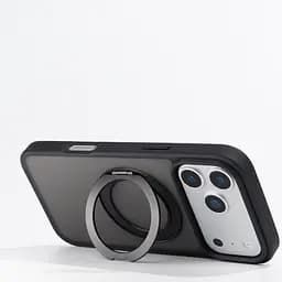 Противоударный чехол-панель для Apple iPhone 17 Pro Max, Unit Stand2, черный, силикон + поликарбонат, защита всего корпуса, с подставкой, поддержка магнитных держателей и беспроводной зарядки (MagSafe), ArmorStandart (ARM86337) - мініатюра 4
