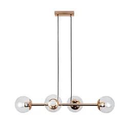 Люстра стельова Levistella 7529909-4 GOLD+CL, E27, золото, прозоре скло, сучасний дизайн