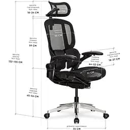 Крісло Mealux S202 Air Black (HF-S202 M/B) - мініатюра 2