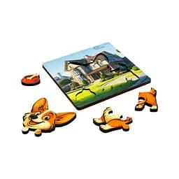 Дерев'яний пазл-вкладиш "Веселий песик" PuzzleOK Puz-88753 А6, 4 елементи - мініатюра 2