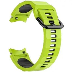 Ремінець для Samsung Galaxy Watch 5 40mm - зелено-чорний ширина кріплення 20мм силікон розмір L Watchbands Ribbed (W11-7WB66250031)