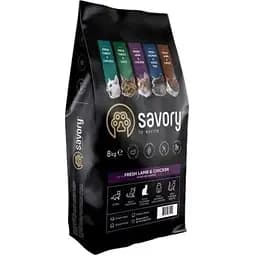 Сухой корм Savory для стерилизованных кошек со свежим ягненком и курицей 8 кг