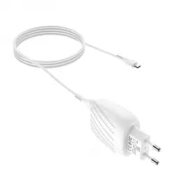 Зарядне мережеве HOCO C78A Highway 2USB 2.4A Micro USB Білий - мініатюра 5