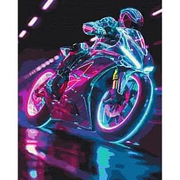 Картина по номерам Brushme Неоновая скорость с флуоресцентными красками 40x50 см