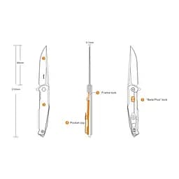 Ніж cкладний Ruike P108-SF, Сріблястий - мініатюра 3