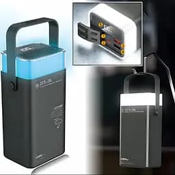 Зовнішній акумулятор Power Bank LENYES PX492D, 40000 мА·год, швидка зарядка PD 22.5W, RGB підсвітка, чорний - мініатюра 3