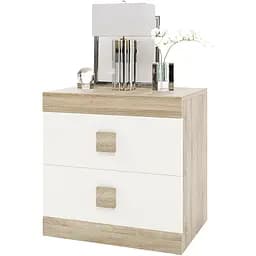 Тумба приліжкова Еверест Соната з 2-ма ящиками Дуб сонома/Білий (DTM-2075)